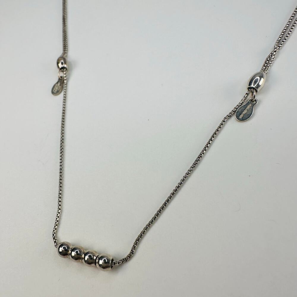 Alex and Ani Sterling Silver Adjustable Slide Beaded Necklace